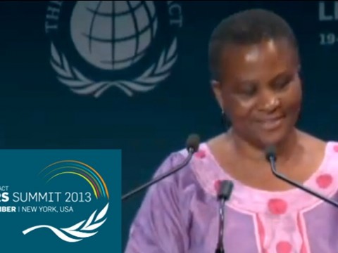 Dr. Tererai Trent opening the UN Global Leaders Summit NYC