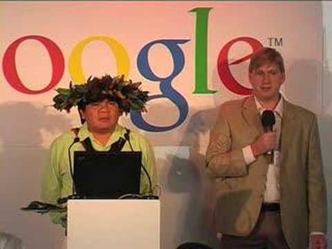 Chief Almir Surui speaks at the Google Earth Outreach launch